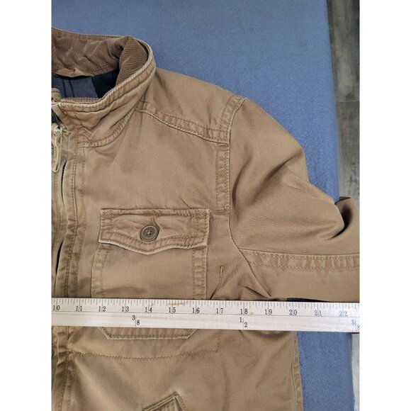 American Eagle Mens Small Brown Utility Jacket y2K Plaid Lined - Picture 7 of 9